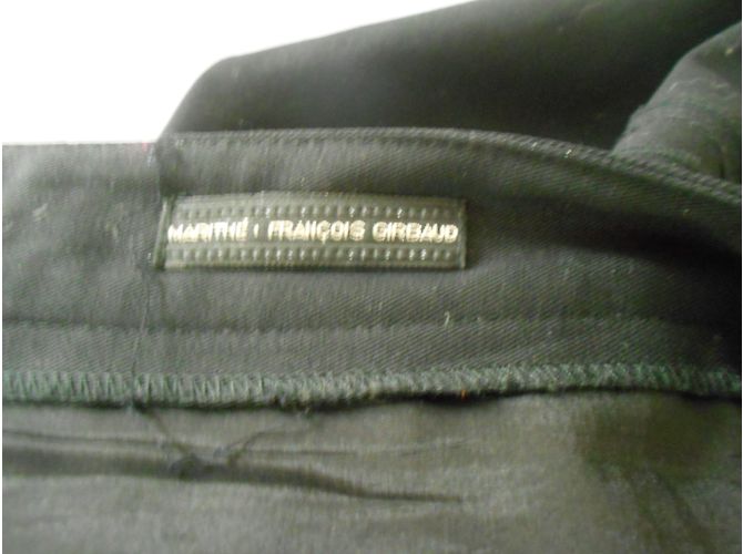 Marithé et François Girbaud falda negra de gabardina de lana con enagua plisada Negro - vista 3