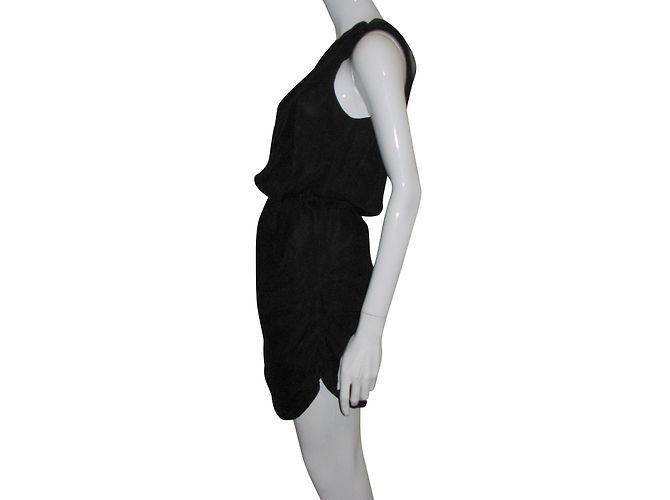 Halston Heritage Asymmetrisches Seidenkleid Schwarz - Ansicht 3