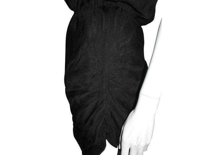 Halston Heritage Asymmetrisches Seidenkleid Schwarz - Ansicht 5