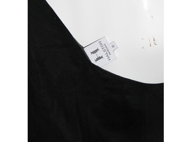 Halston Heritage Asymmetrisches Seidenkleid Schwarz - Ansicht 6