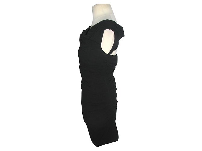 Vestido negro con efecto peekaboo Helmut Lang - vista 3