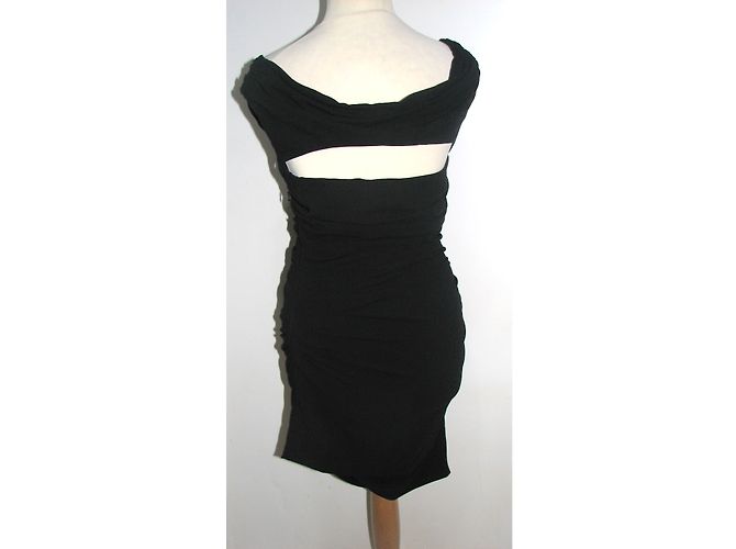 Vestido negro con efecto peekaboo Helmut Lang - vista 4