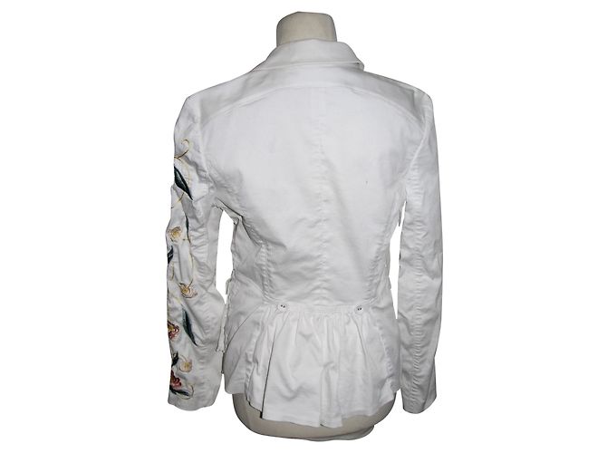 Blazer Diane Von Furstenberg branco de algodão bordado - vista 2