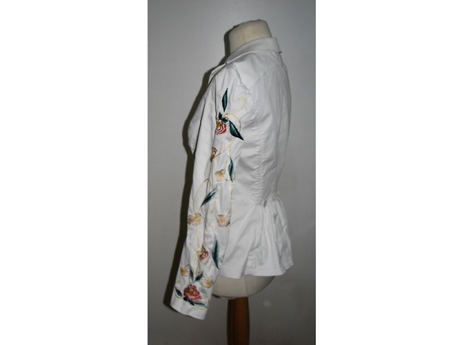 Blazer Diane Von Furstenberg branco de algodão bordado - vista 3