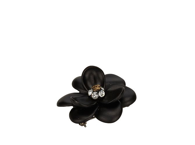 Chanel Spilla fiore in metallo Nero - vista 3