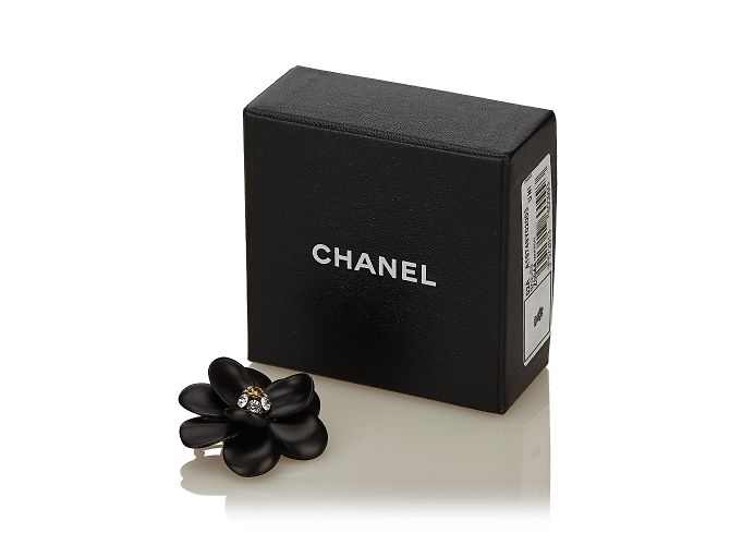 Chanel Spilla fiore in metallo Nero - vista 6