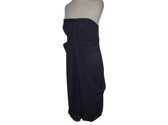 Vera Wang Trägerloses Kleid Mädchen Linie Lila - Ansicht 2