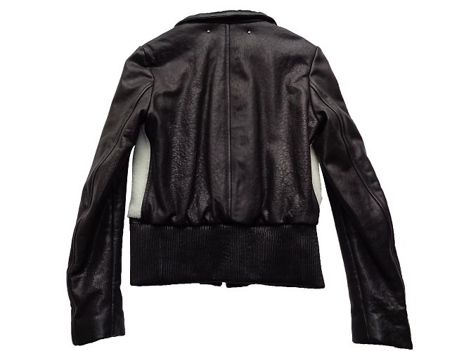 Barbara Bui Leder Lammfelljacke Schwarz - Ansicht 2