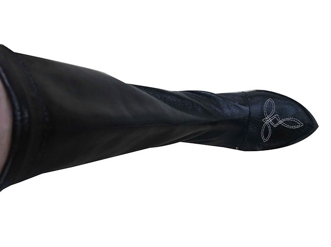 Autre Marque Schwarze Lederstiefel Größe 37 - Ansicht 2
