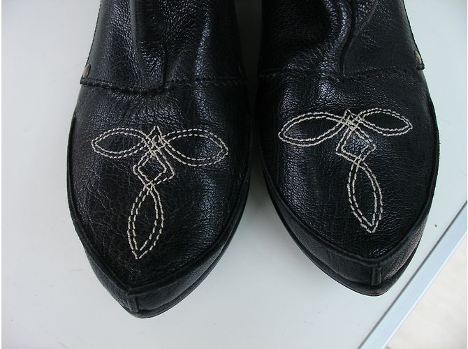 Autre Marque Schwarze Lederstiefel Größe 37 - Ansicht 4