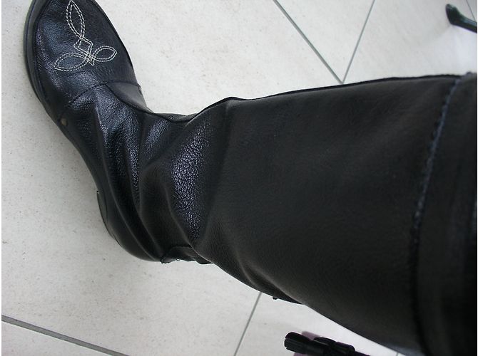 Autre Marque Schwarze Lederstiefel Größe 37 - Ansicht 7