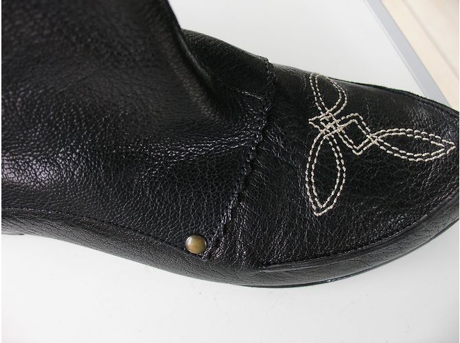 Autre Marque Schwarze Lederstiefel Größe 37 - Ansicht 9