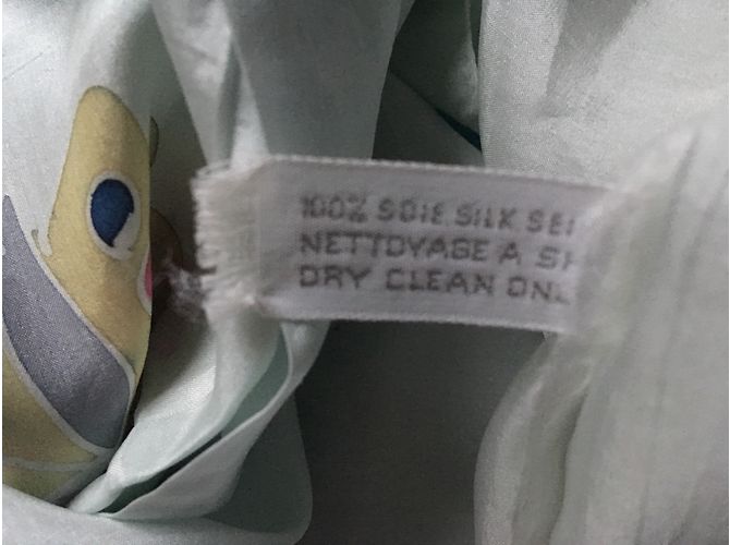 Christian Dior Stola di seta vintage 125 x 42 Blu chiaro - vista 4
