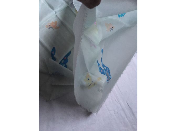 Christian Dior Stola di seta vintage 125 x 42 Blu chiaro - vista 5