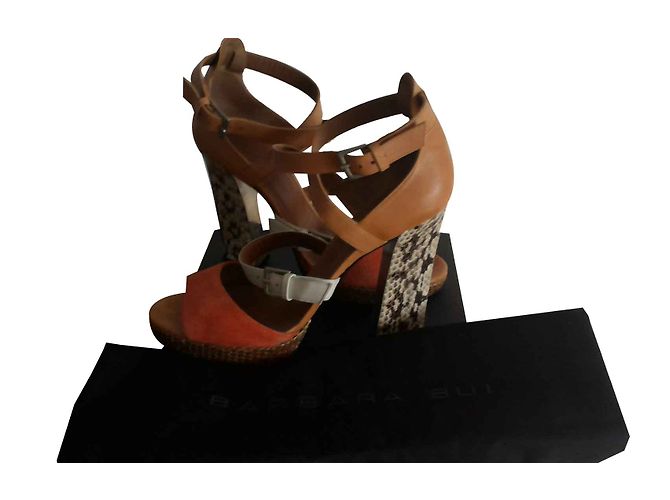 Barbara Bui Sandalen aus Leder orange 12cm Absatz - Ansicht 2
