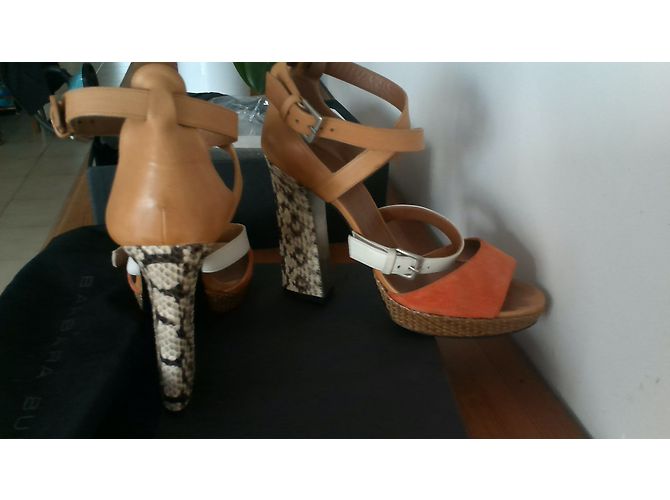 Barbara Bui Sandalen aus Leder orange 12cm Absatz - Ansicht 3