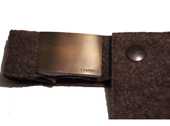Pochette Chanel in Lana Marrone - vista 3