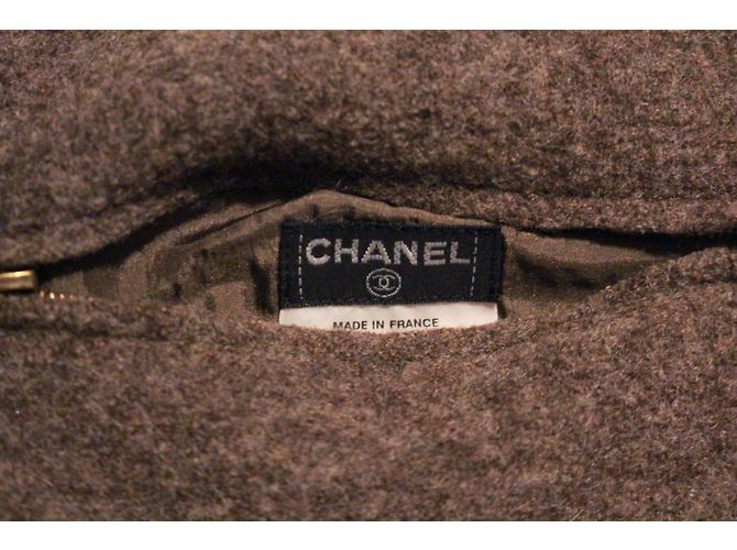 Pochette Chanel in Lana Marrone - vista 4