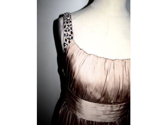 Autre Marque Almost Famous Seidenkleid Rosa Nude mit Strass Trägern Pink Fleisch - Ansicht 3