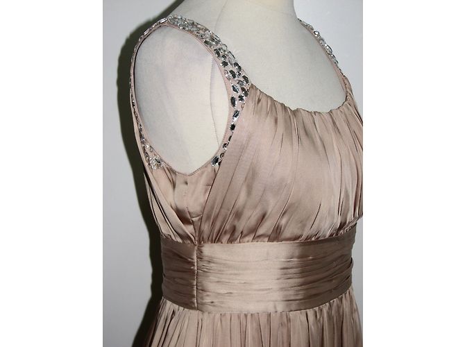 Autre Marque Almost Famous Seidenkleid Rosa Nude mit Strass Trägern Pink Fleisch - Ansicht 4