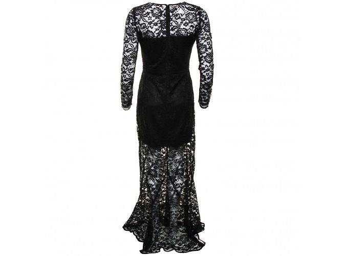 Vestido largo de encaje negro Super Trash - vista 2