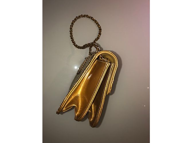 Borsa Chanel in pelle oro giallo D'oro - vista 5