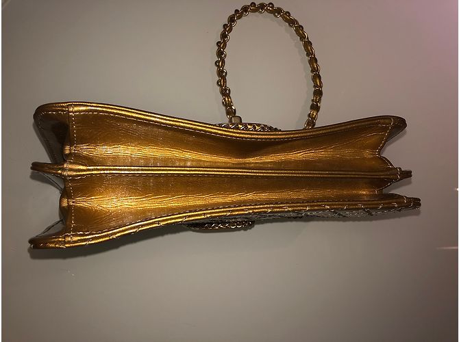 Borsa Chanel in pelle oro giallo D'oro - vista 8