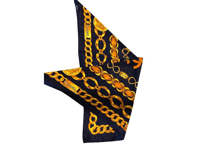 Chanel Lenços Dourado Azul marinho - vista 2