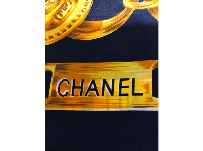 Chanel Lenços Dourado Azul marinho - vista 4