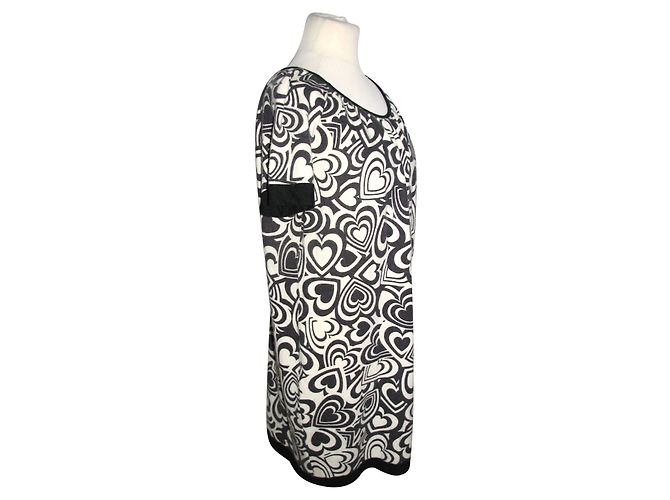 Love Moschino Strickkleid Wolle Weiß und Grau - Ansicht 2