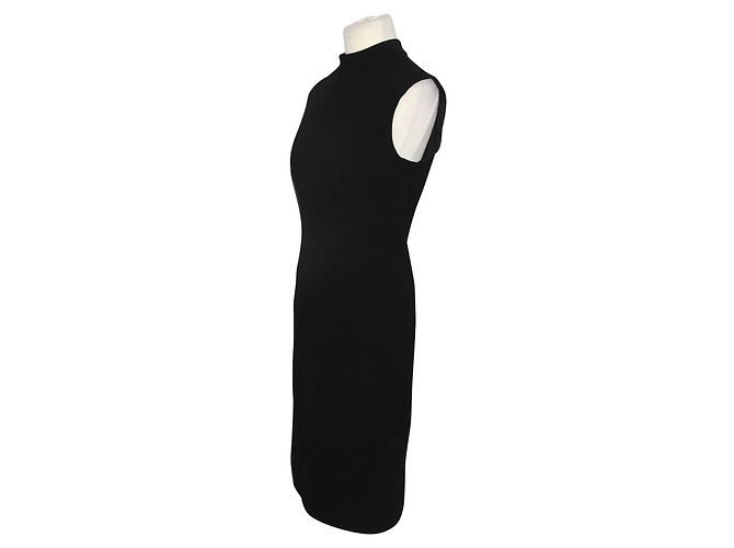 Escada Schwarzes Wollkleid mit Neru Kragen - Ansicht 2