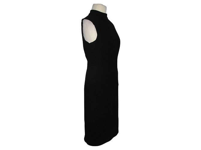 Escada Schwarzes Wollkleid mit Neru Kragen - Ansicht 4