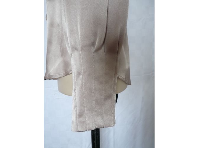 Autre Marque Gérard Pasquier Satin-Kreppbluse in Beige - Ansicht 2