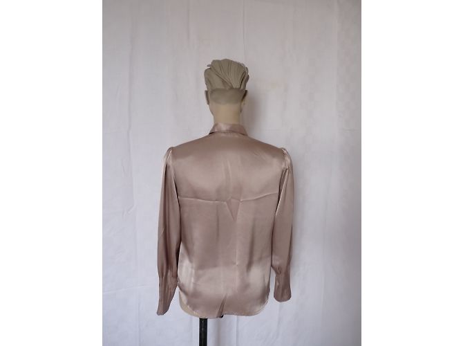 Autre Marque Gérard Pasquier Satin-Kreppbluse in Beige - Ansicht 3