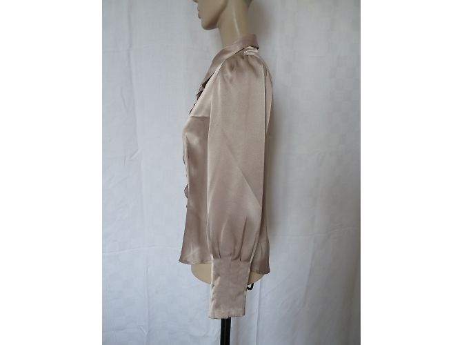 Autre Marque Gérard Pasquier Satin-Kreppbluse in Beige - Ansicht 4