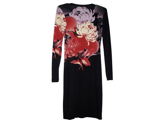 Jonathan Saunders Schwarzes Kleid mit Blumenmuster Mehrfarben - vue 2