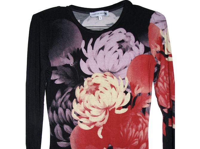 Jonathan Saunders Schwarzes Kleid mit Blumenmuster Mehrfarben - vue 3