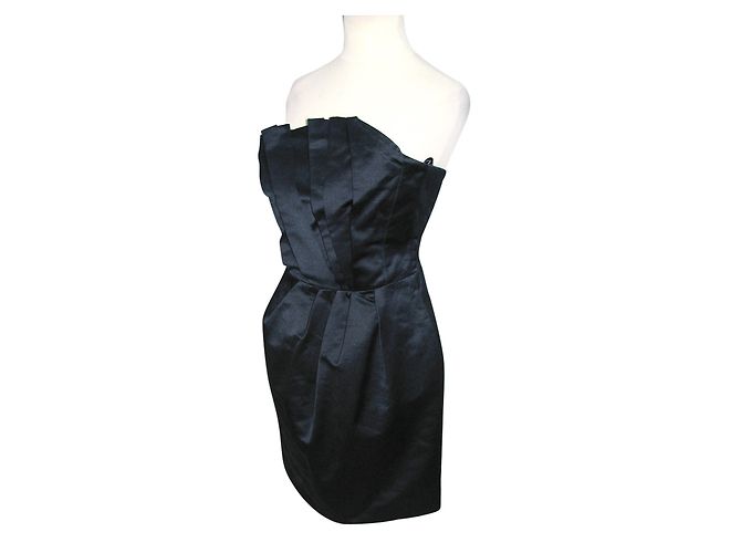 French Connection Cocktailkleid aus Satin Blau - Ansicht 2