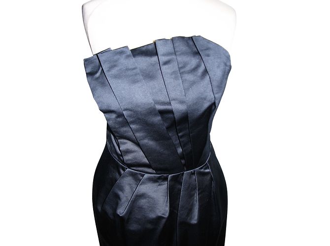 French Connection Cocktailkleid aus Satin Blau - Ansicht 4