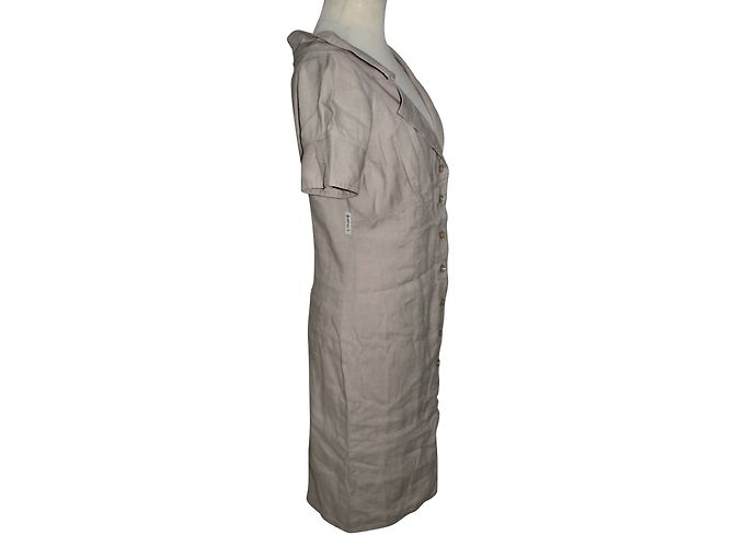 Armani Jeans Leinen Viscose Kleid Beige - Ansicht 2