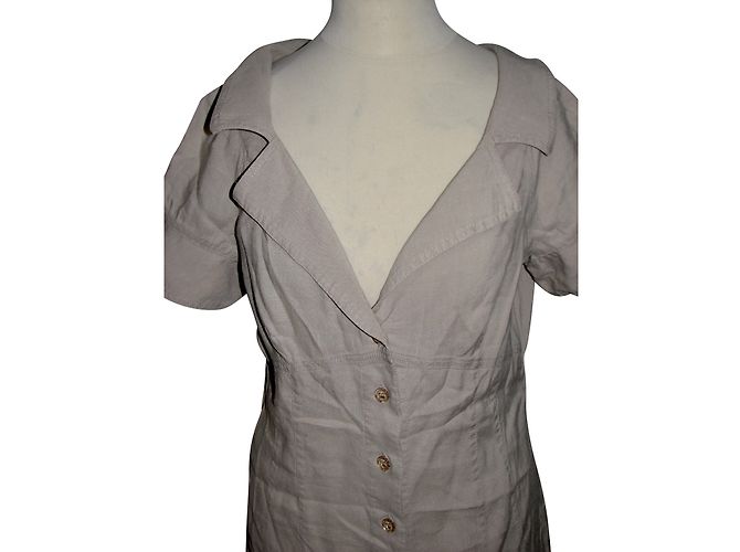 Armani Jeans Leinen Viscose Kleid Beige - Ansicht 3