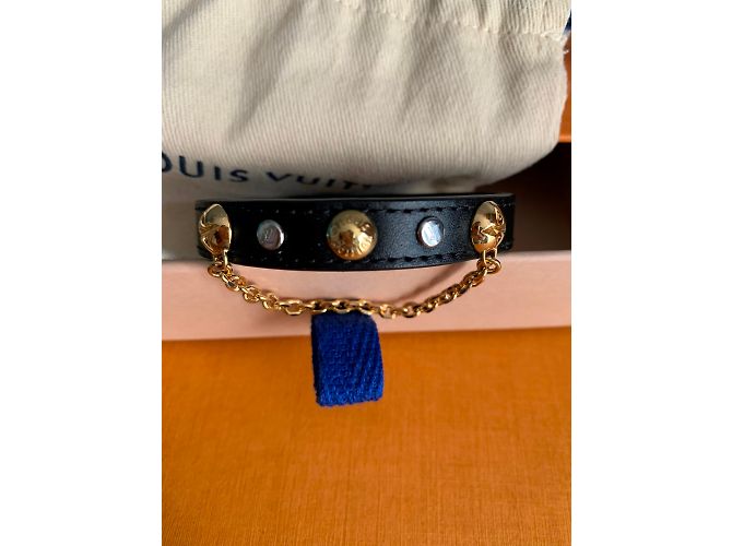 Louis Vuitton Bracciale modello Harajuku in pelle nera Nero - vista 2