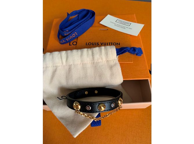 Louis Vuitton Bracciale modello Harajuku in pelle nera Nero - vista 5