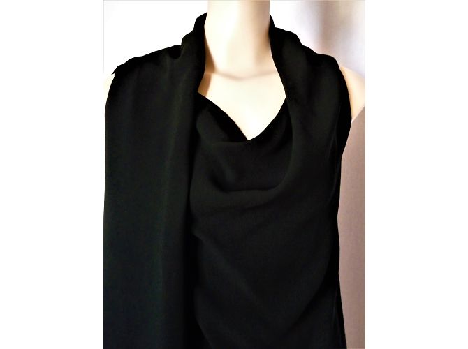 Max Mara Top Negro Sin Mangas con Drapeado - vista 2