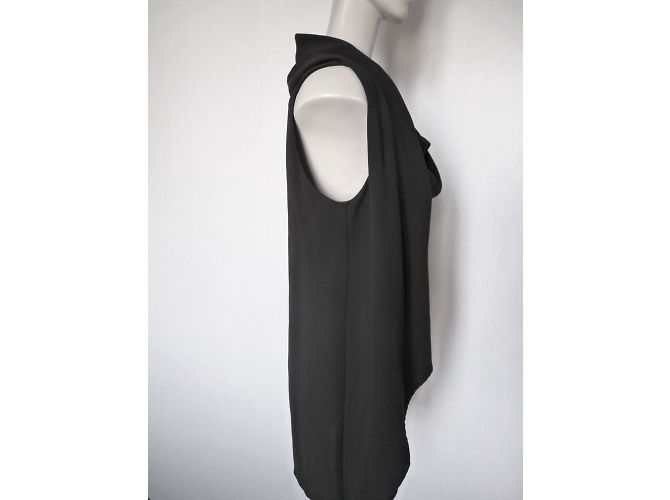 Max Mara Top Negro Sin Mangas con Drapeado - vista 3