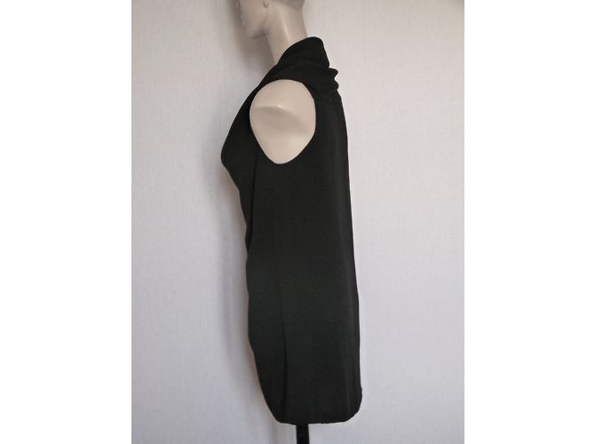 Max Mara Top Negro Sin Mangas con Drapeado - vista 5