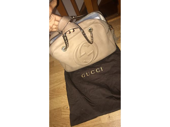 Borsa a mano Gucci Soho in pelle beige - vista 2