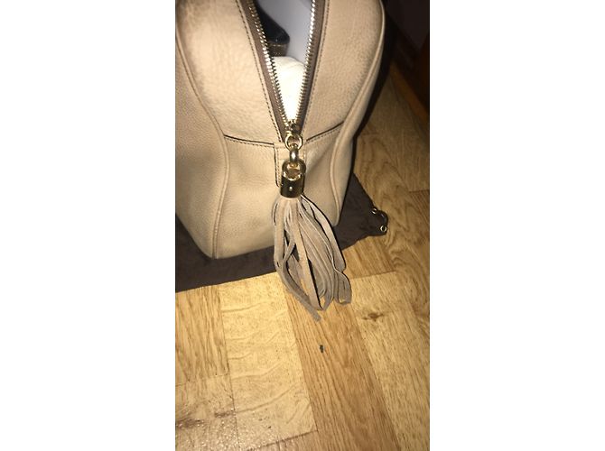 Borsa a mano Gucci Soho in pelle beige - vista 3
