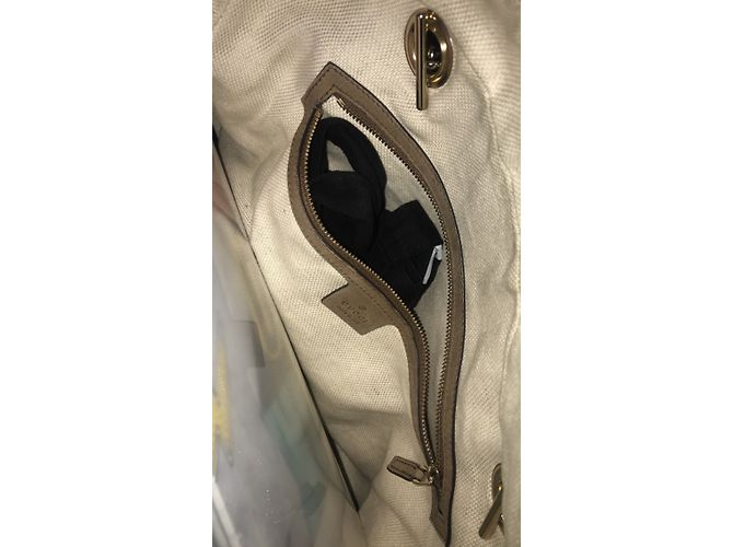 Borsa a mano Gucci Soho in pelle beige - vista 5