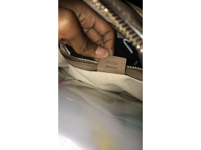 Borsa a mano Gucci Soho in pelle beige - vista 6